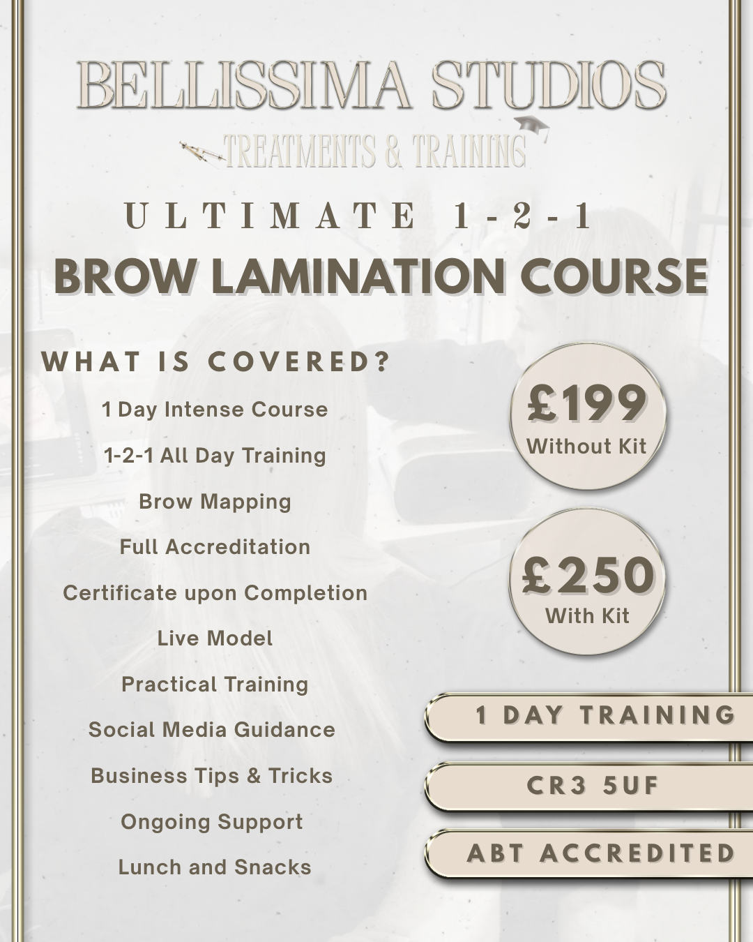 In person 1-1 Brow Lamination Course